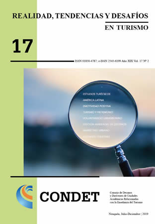 Portada Realidad, Tendencias y Desafíos en Turismo, Año XIX Vol. 17 Nº2, Jul-Dic 2019