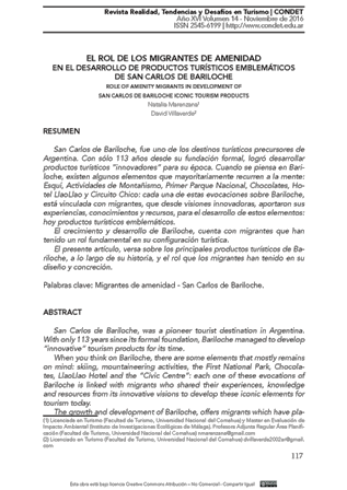 El rol de los migrantes de amenidad en el desarrollo de productos turísticos emblemáticos de San Carlos de Bariloche