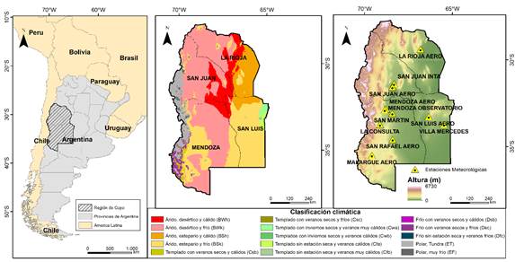 Localización del área de estudio tipos de clima y altura 