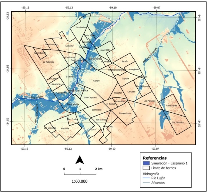 Escenario de inundación 1. 