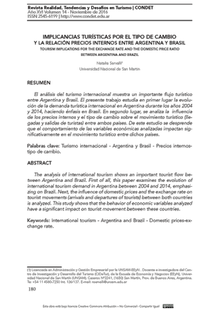 Implicancias turísticas por el tipo de cambio y la relación precios internos entre Argentina y Brasil