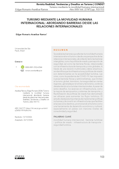 Turismo mediante la movilidad humana internacional. Abordando barreras desde las relaciones internacionales