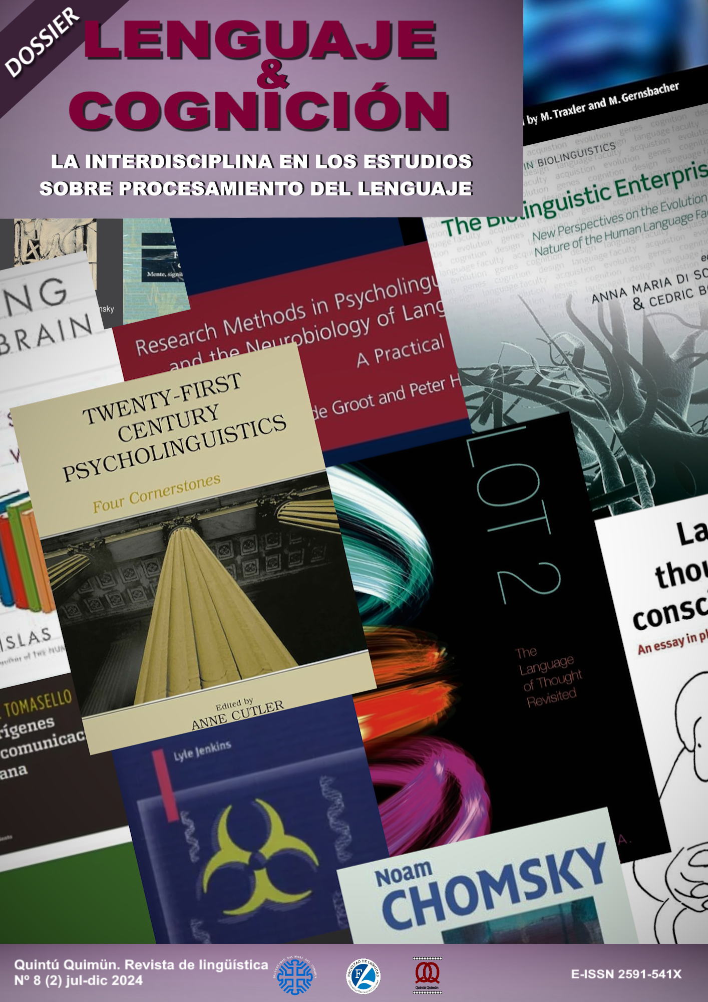 Tapa del Dossier Lenguaje y Cognición. Portadas de libros sobre procesamiento del lenguaje