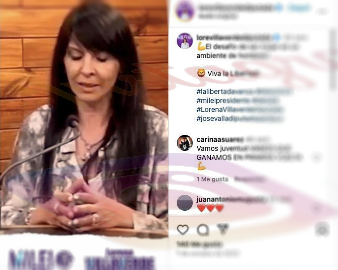 Fotografía de posteo de instagram de Lorena Villaverde