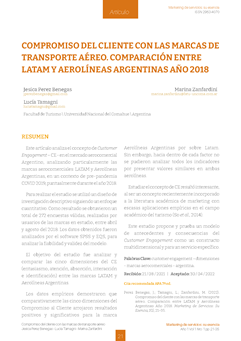 Compromiso del cliente con las marcas de transporte aéreo comparación entre LATAM y Aerolíneas Argentinas Año 2018 / 