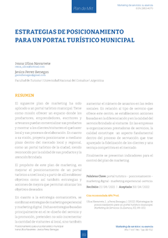 Estrategias de posicionamiento para un portal turístico municipal / 